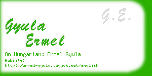 gyula ermel business card